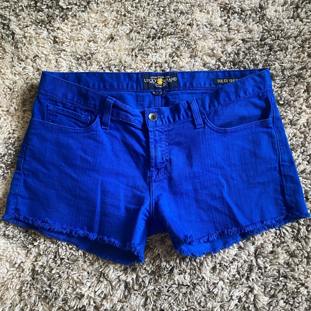 Lucky Brand Cobalt Blue Denim Cutoff Shorts
